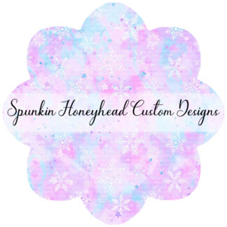 Round 45 - Winter Wonderland - Snowflakes on Pink Lavender/Icy Blue Swirls