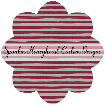 Round 45 - Holiday Florals - Burgundy Stripes on Sage