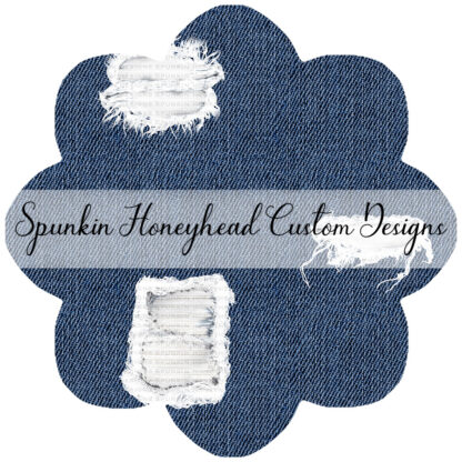 Round 46 - Mid Summer 2021 - Distressed/Alcohol Ink Denim Textures - Ripped on Navy Peony