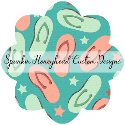 Round 54 - Summer 2022 - Flip Out! - Flip Flops on Dark Teal